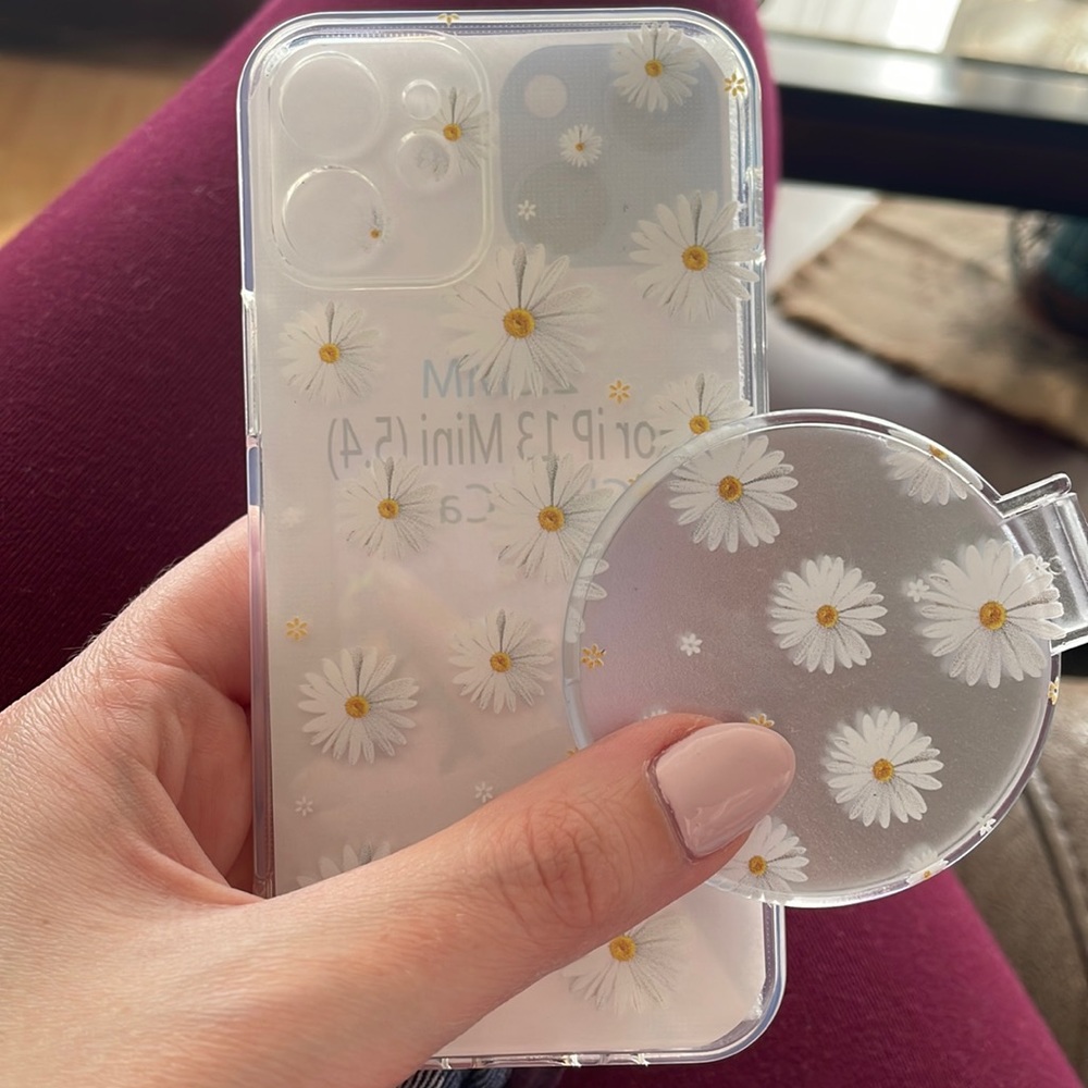 ⛄️3/25$IPHONE 12 MINI FLOWER CASING WITH MIRROR